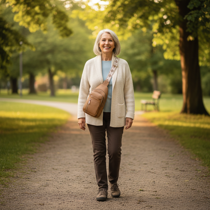 תיק חזה בצבע הייזל