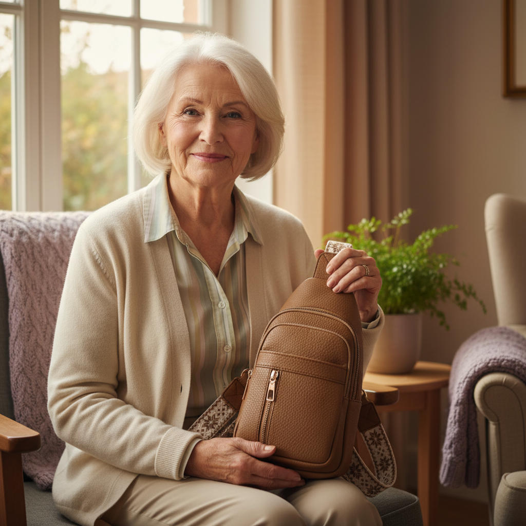 תיק חזה בצבע הייזל