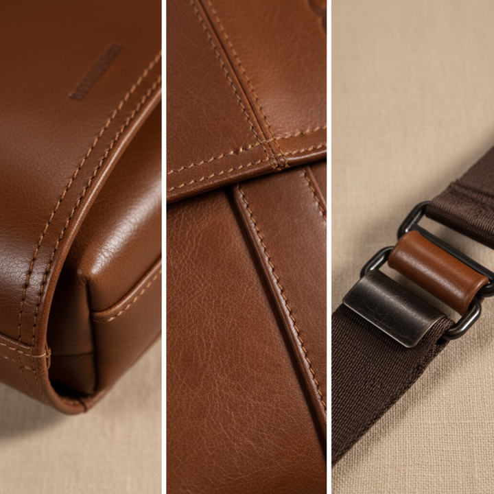 תיק כתף מעור קולטן