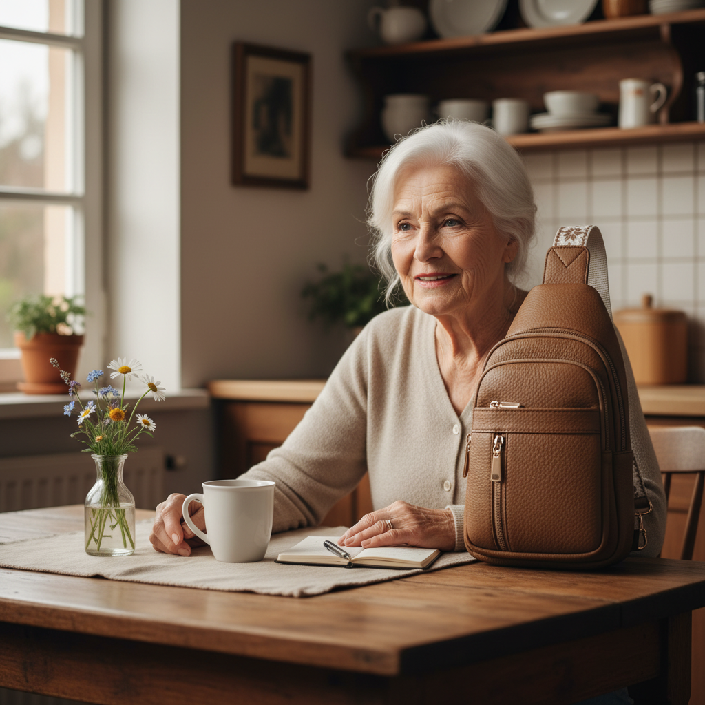 תיק חזה בצבע הייזל