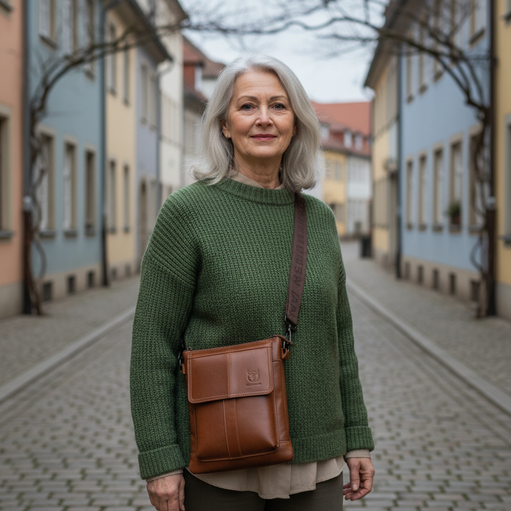 תיק כתף מעור קולטן